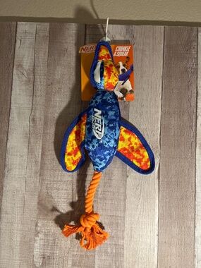 NWT, NERF squeak, crinkle, stuffed, rope dog toy